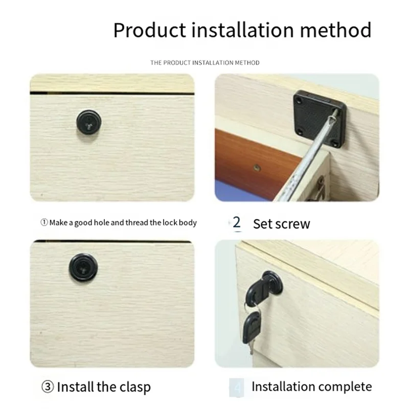 

FEDI-Office Desk Drawer Lock Zinc Alloy Anti Theft For Furniture Cabinet Door Lock File Cabinet Lock Same Key