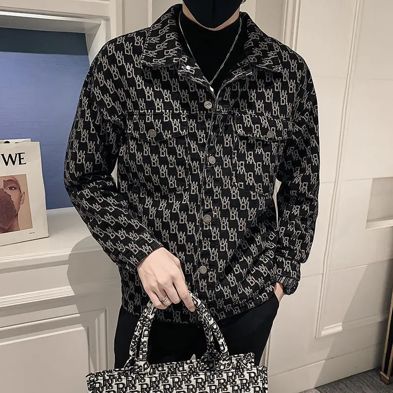 Fashion Stylish Luxury Turn-down Collar Single Breasted Jackets for Men Autumn and Winter Streetwear Casual Coat Men Clothing