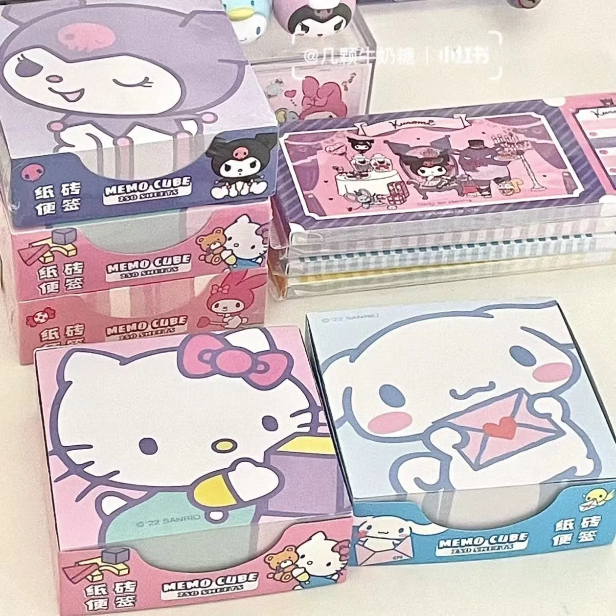 Desenhos animados ins anime sanrio nota pegajosa kuromi adesivos bonito hello kitty nota papel cinnamoroll papel decorativo presentes do estudante