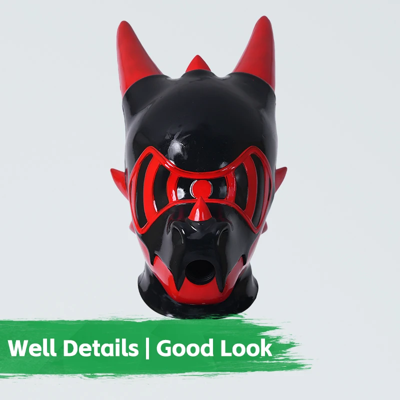 Furrjoi-mascarilla colorida de silicona Hypno Dragon Drone para disfraces de Cosplay, fetiche peludo, juego de mascotas, capucha de fiesta, tocado de látex mejorado