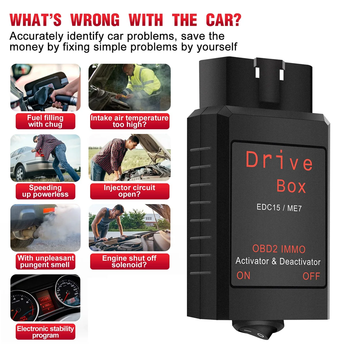 Drive Box EDC15/ME7 OBD2 IMMO Deactivator Activat OBD2 Drive Box IMMO Deactivator Activator Car AccessoriesJAS