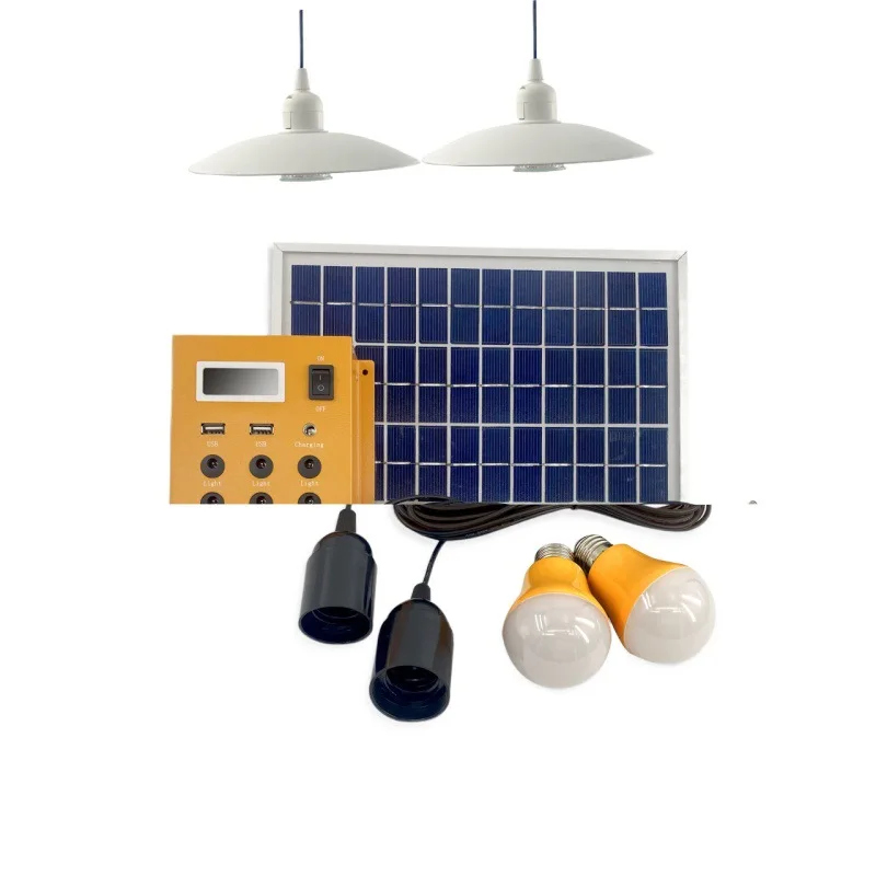 Household small mini lighting system with screen display small iron box wall mounted solar generator