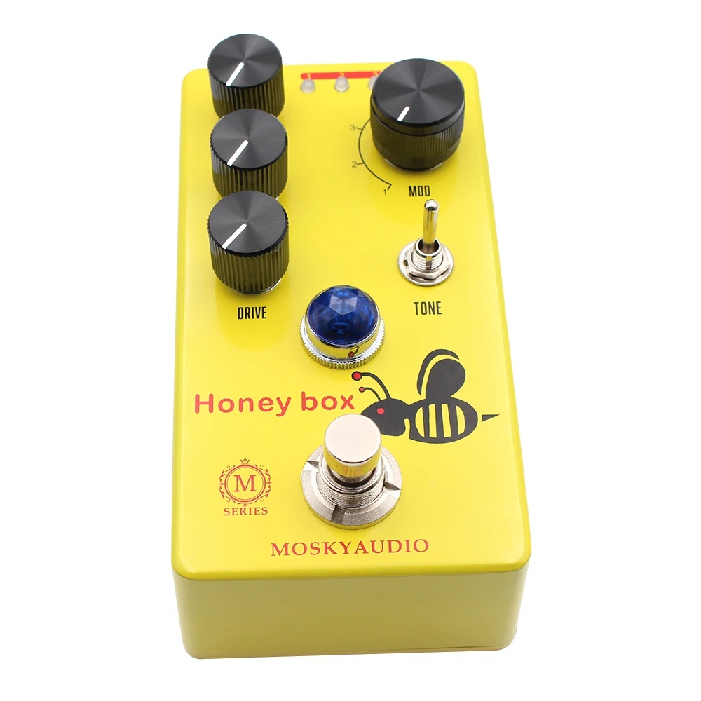 Mosky Honey Box Overdrive Pedal,Dynamic Low Gain Overdrive Effect ,4 Modes Drive Pedal