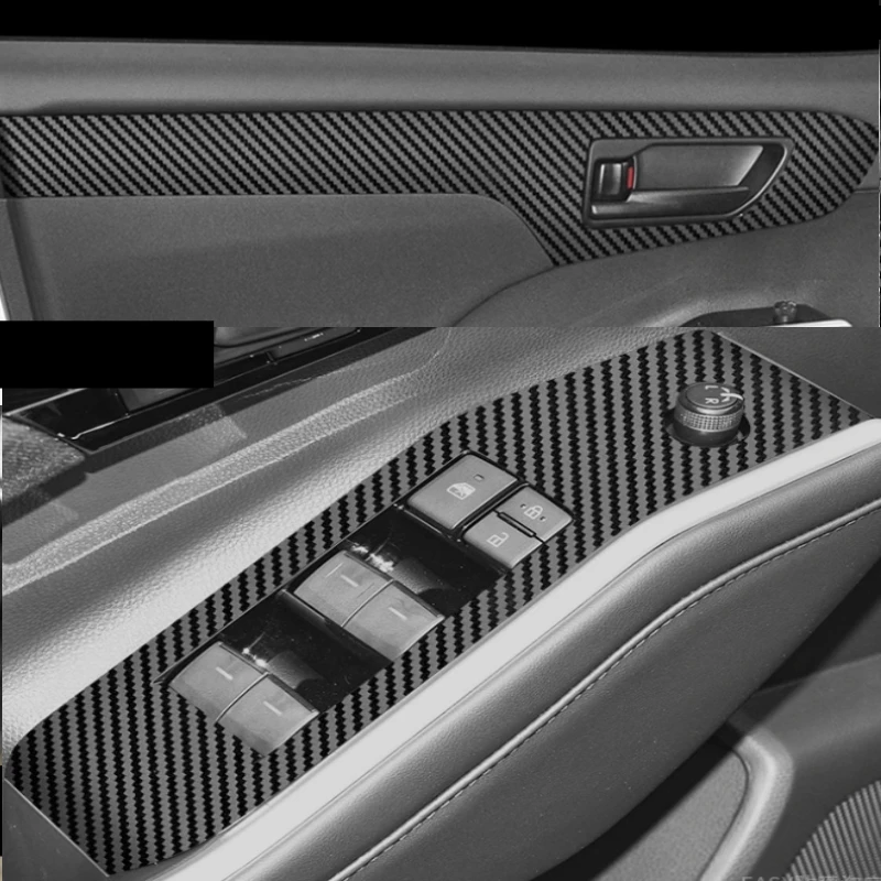 لتويوتا هايلاندر 2022-2024 ملحقات السيارة الداخلية طبقة التحكم المركزي ألياف الكربون مقاومة للخدش ملصق واقي