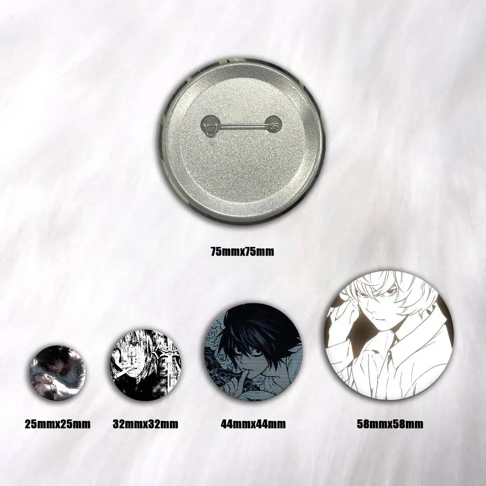 A-anime D-DEATH-H NOTE Cartoon Round Brooches On Backpack Jacket Acrylic Button Pins Collection Gifts