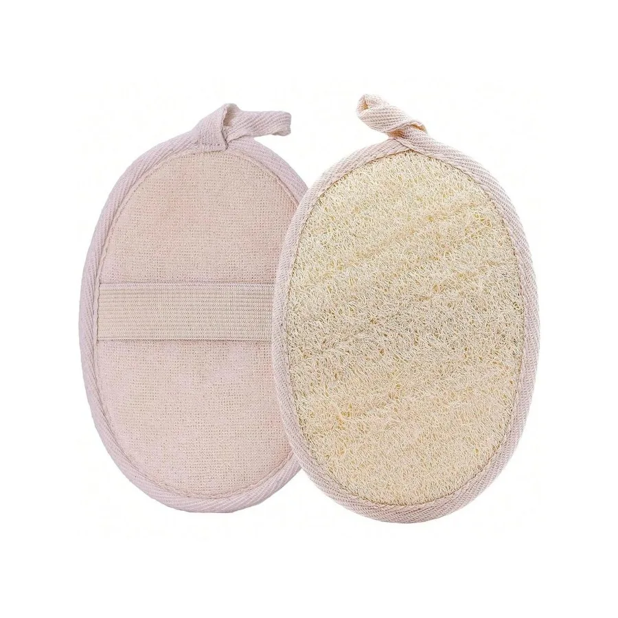 Loofah Exfoliating Body Scrubber - 2 Pcs Bath Shower Loofah Sponge Pads Women And Men, Face And Body That Gets You Clean, Made