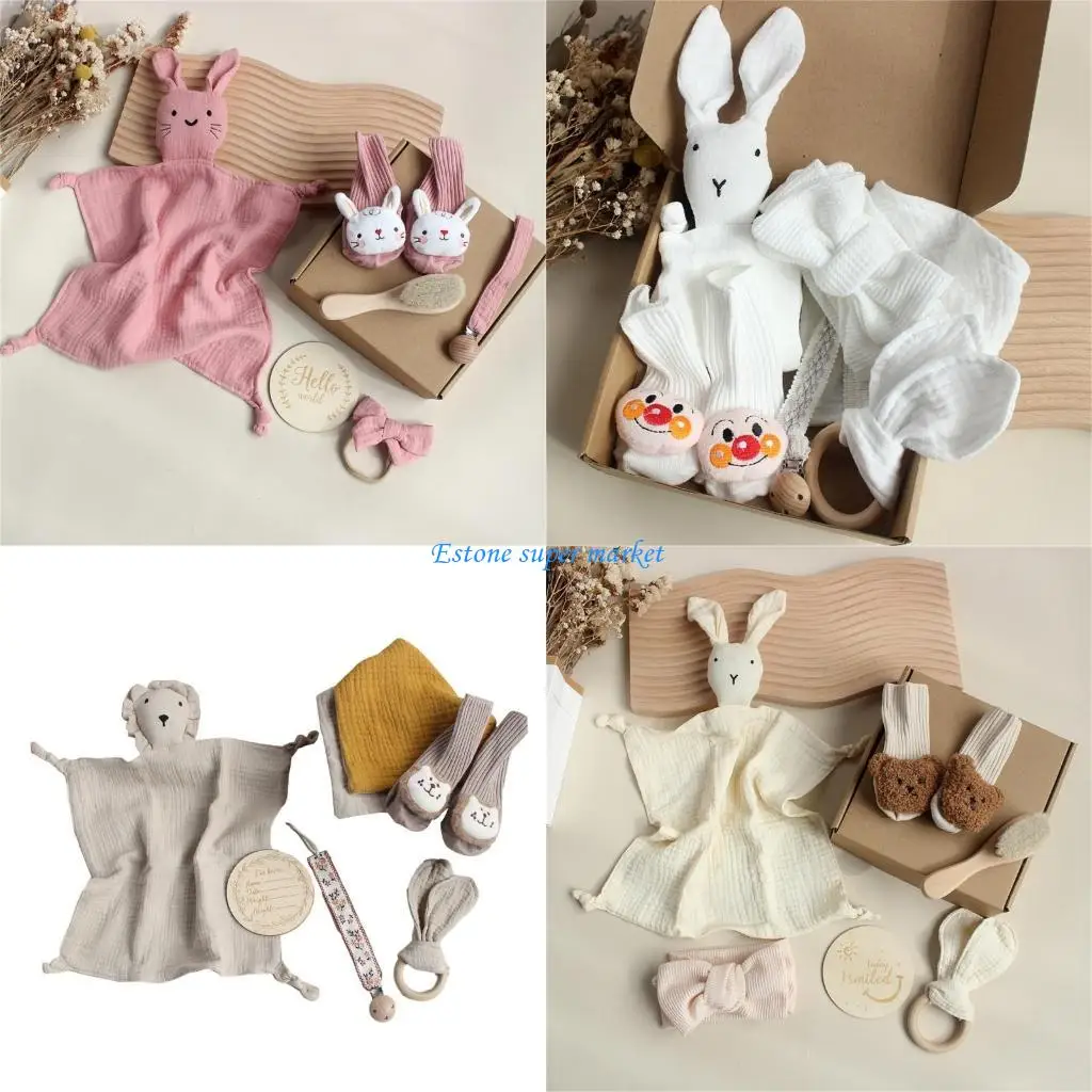 

090B Baby Soothe Towel Teether Headband Infant Set Shower Christmas Gift