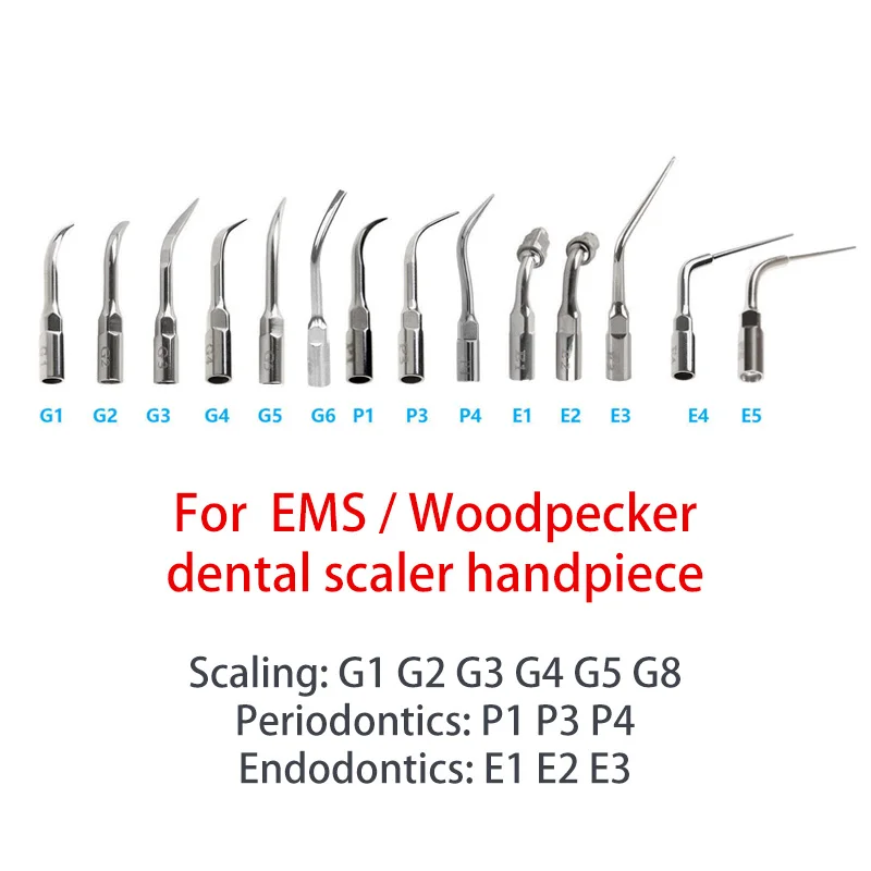 치과용 초음파 스케일러 팁, 우드페커 및 EMS 핸드피스 스케일링 G1 G2 G3 G4 P1 P3 E1 E2 에 적합