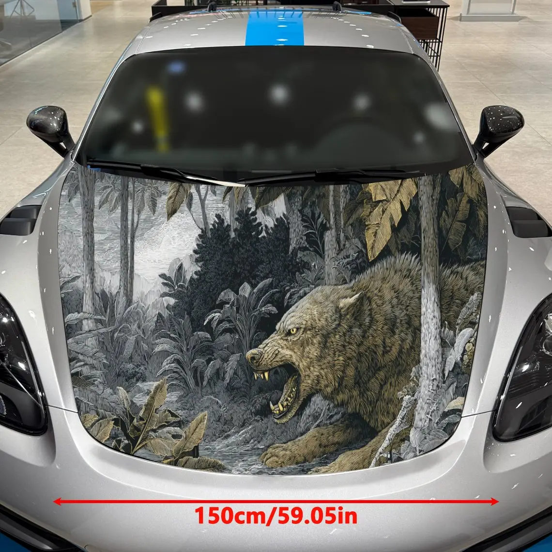 Powerful Wolf Car Hood Stickers - Self-Adhesive, Waterproof and Durable Vinyl Wrap, Decorate And Protect Your Car - The Gift For