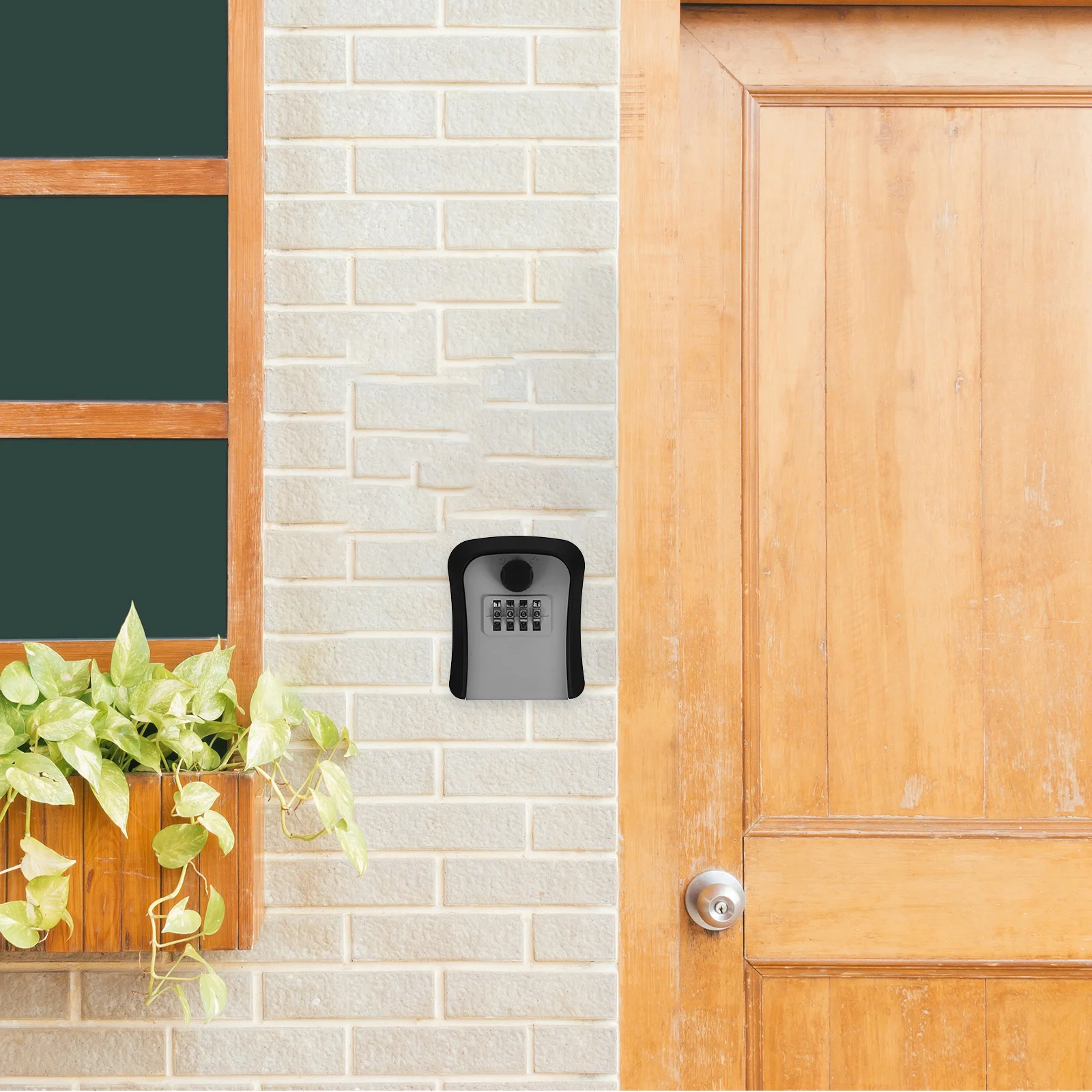 

1pc 3 Key Box Safe Code Lock Wall Mount ABS Material Outdoor Security Boxes for House Keys Real Business Use