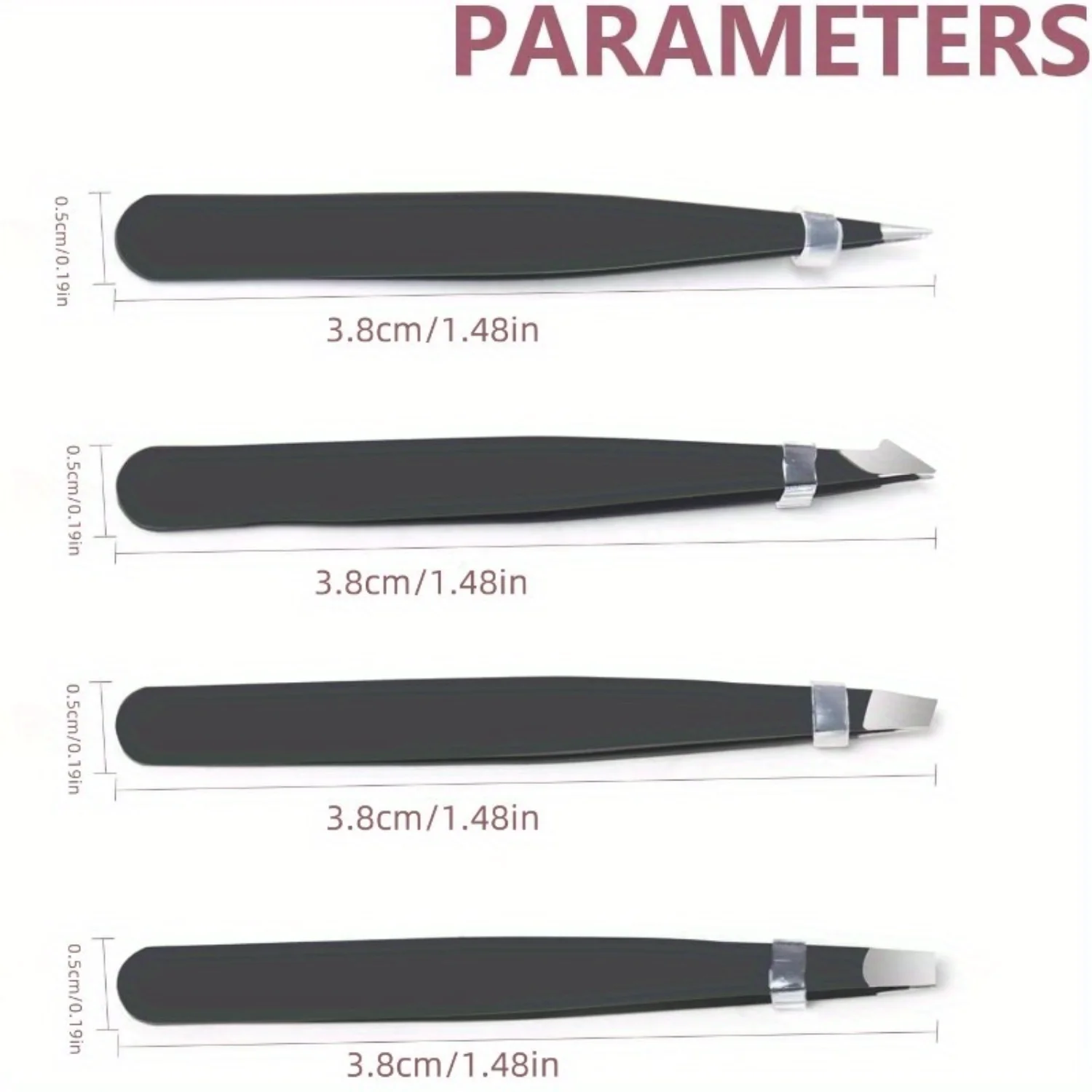 4pcs/Set Premium Eyebrow Tweezers Collection - High-Precision Stainless Steel Tweezers for Facial Hair and Inner Hair Removal wi