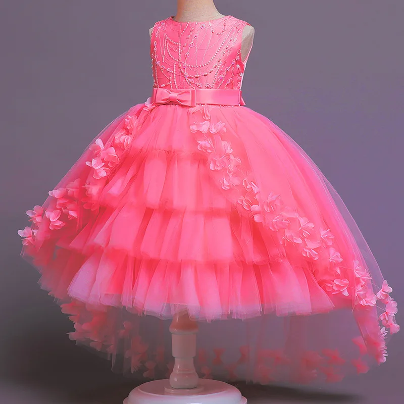 Flower Girl Party Dress Ball Gown Layered Girly Dresses Tutu Child Clothes Tulle 3 to 10 T