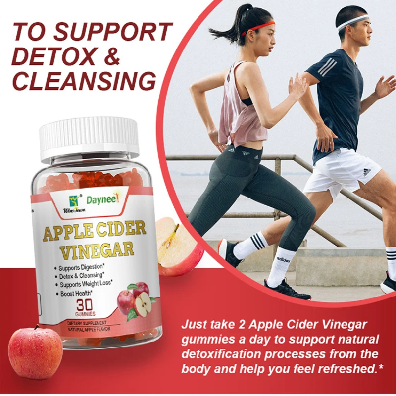 1 bottle apple cider vinegar gummies with 30 capsules promote digestion reduce blood sugar reduce weight eliminate fatigue