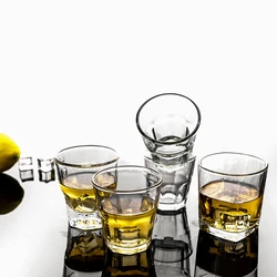 1pcs Glass Bullet Shot Cup Baijiu Wine Cup Chineses Style Drinkware for Whiskey Glass Spirits Japanese Sake Korean Soju Brandy
