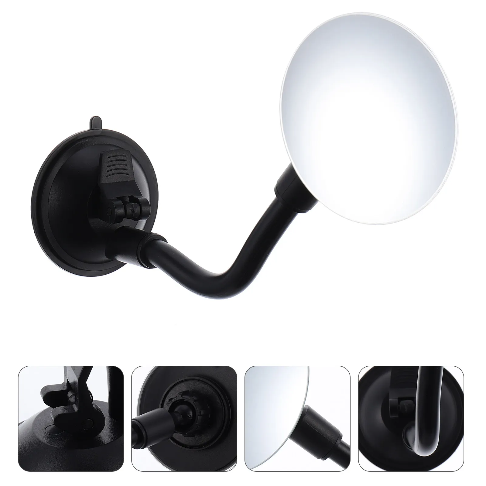 Universal Adjustable Blind Spot Mirror for Car Interior with Flexible Gooseneck Wide Angle Convex Glass Suction Mount Baby