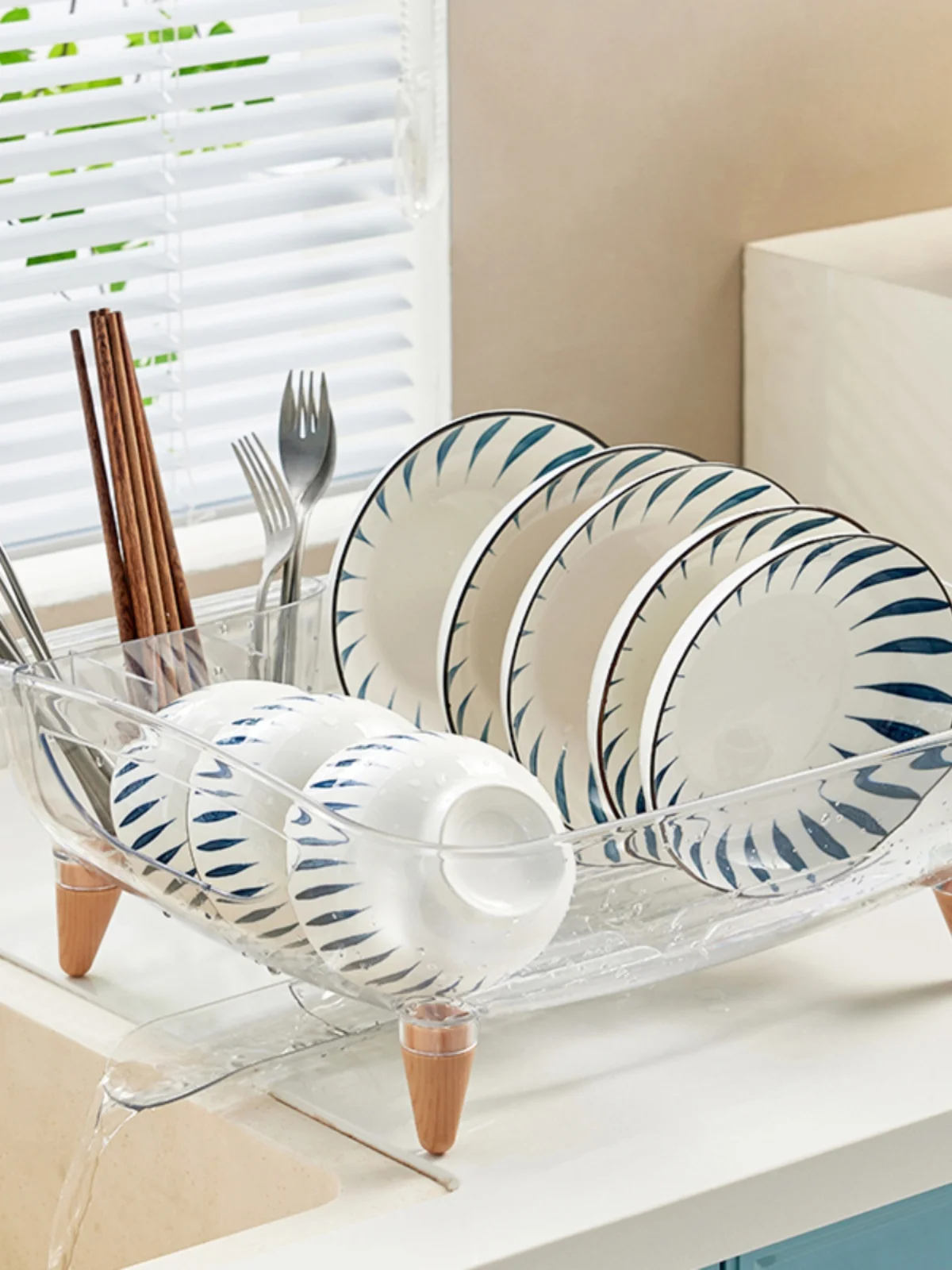 

Large Size Kitchen Storage Ra Bowl Basket Plastic Organizer elf Sink Di Plate Utensil Storage Box Japanese Sle Home