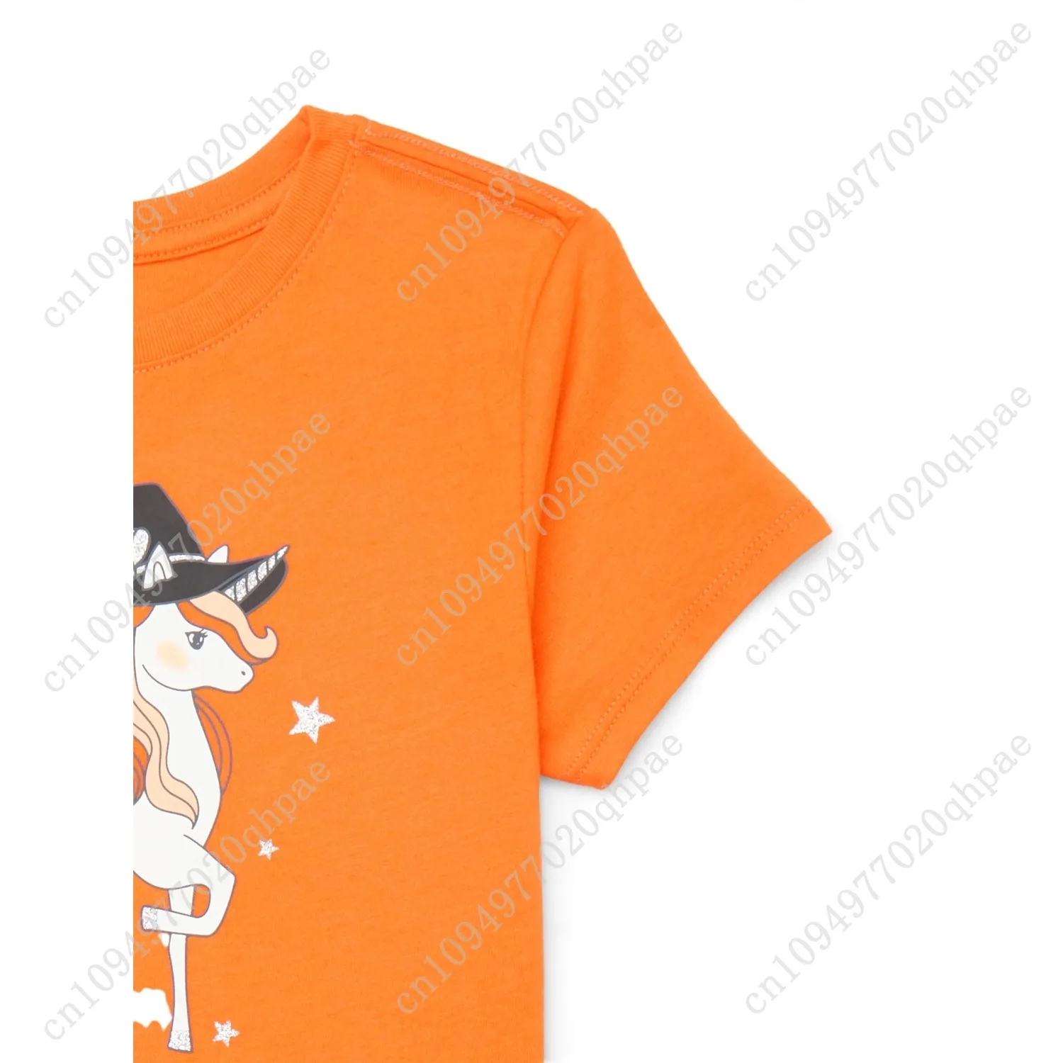 تي شيرت برسومات الهالوين للفتيات بأكمام قصيرة من الطريق للاحتفال، مقاسات 4-18 #3