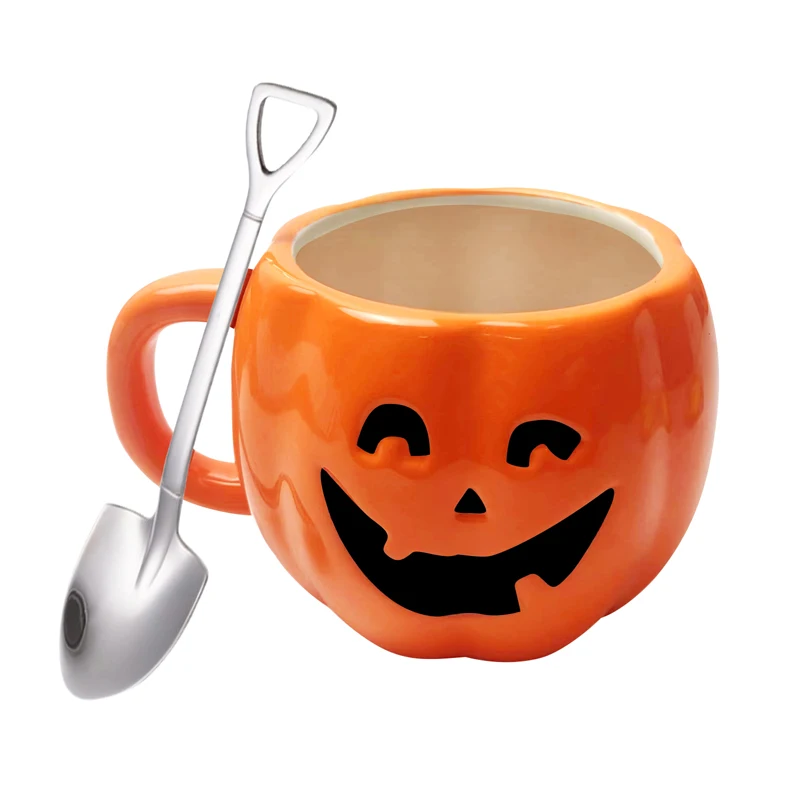 12OZ Creative Ceramic Cup Heat-resistant Drinkware Tea Juice Milk Coffee Mug Home Water Pumpkin Ripple Mug 350ml Novelty Gifts