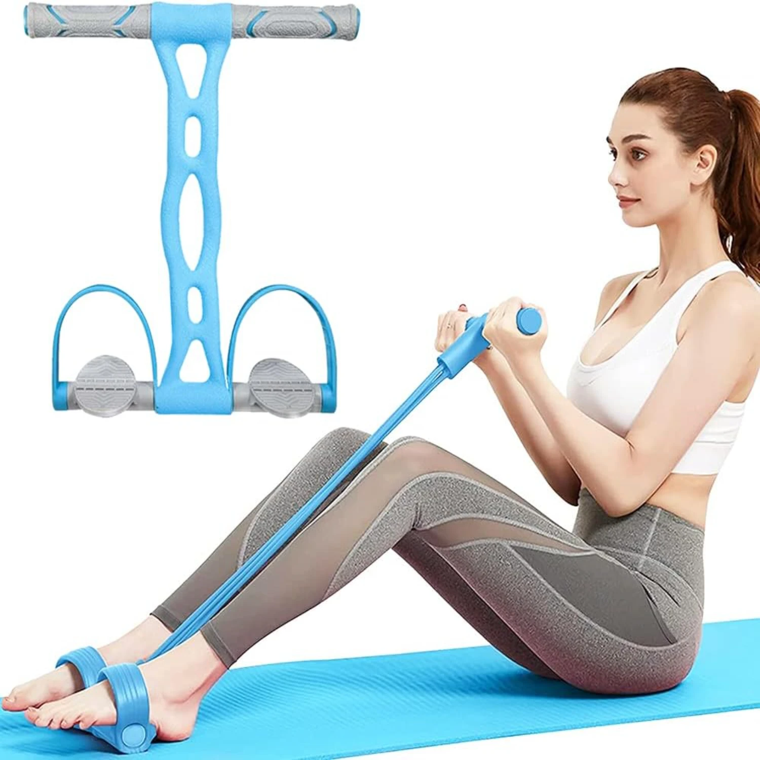 Multifunctional Slimming Elastic Resistance Band for Abdomen, Waist, Arm, and Leg Stretching - Natural Latex Yoga Pedal Puller f