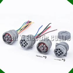 9 Pin Grey HD10 Series New auto waterproof connector Diagnosctic Tool circular Wire For Deutsch Harness HD16-9-96S HD10-9-96P