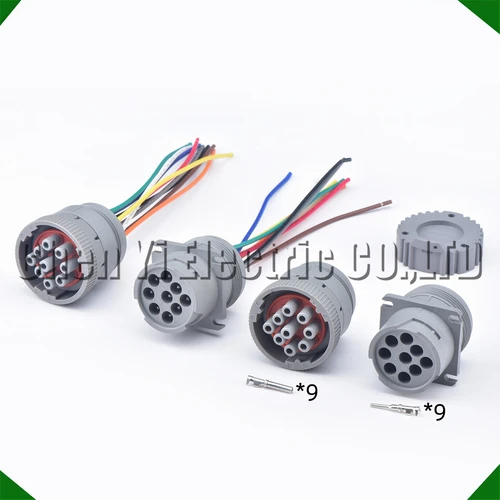 9 pines gris serie HD10 nuevo conector impermeable automático herramienta de diagnóstico cable circular para arnés Deutsch HD16-9-96S HD10-9-96P