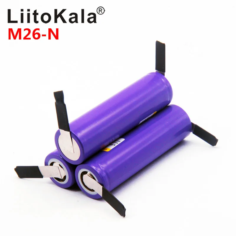 NEW 100% original LiitoKala M26 18650 2600mah 10A 2500 li-ion rechargeable battery power safe battery for ecig/scooter M26-N