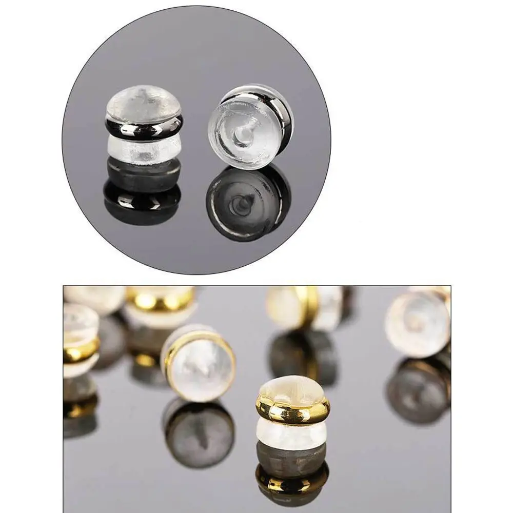 Fabricación de accesorios de cobre transparente, pegamento suave, accesorios de joyería, parte trasera de pendientes, tapones de tapón DIY, tapones traseros para pendientes, almohadillas para pendientes