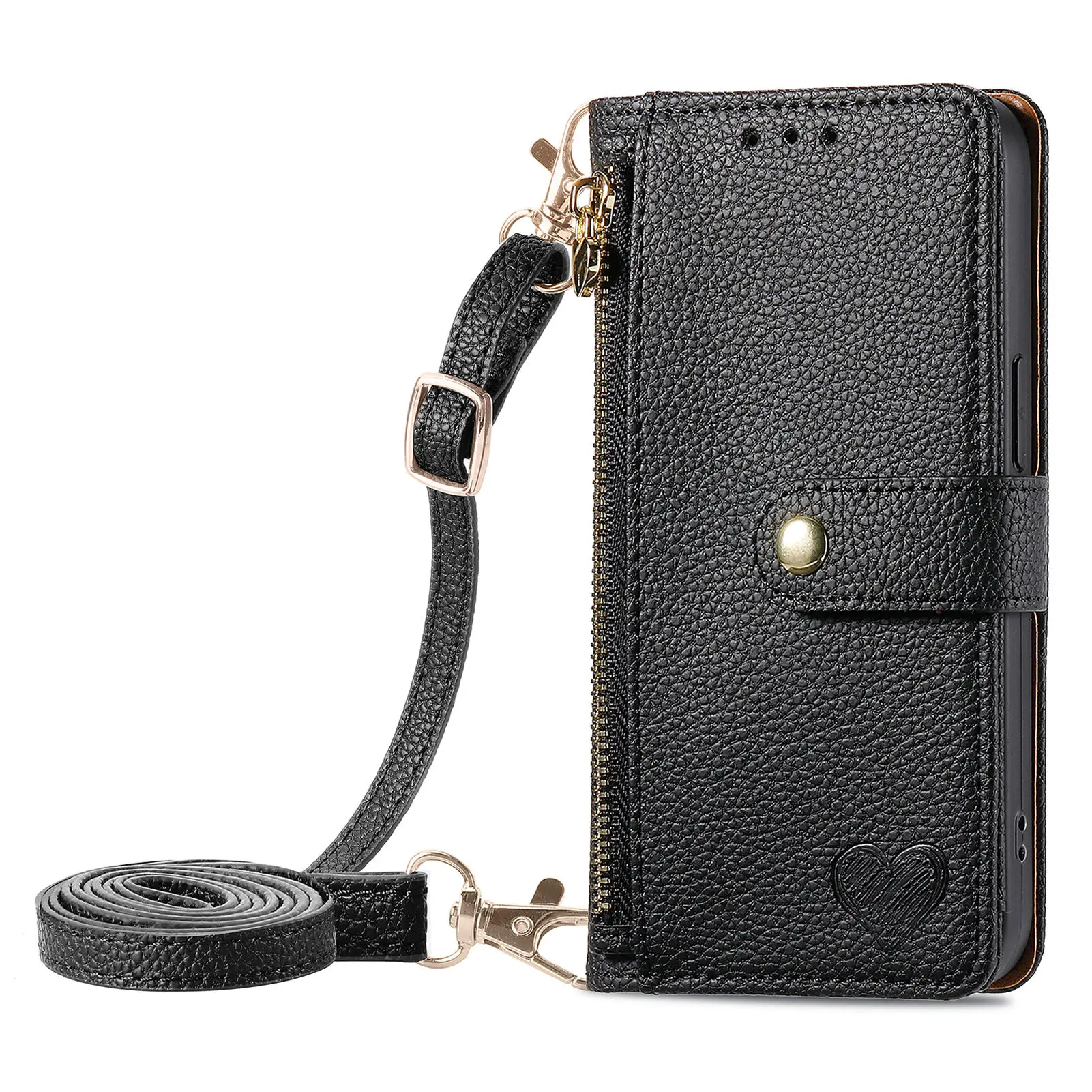 Crossbody Rits Portemonnee Kaart Solt Lederen Hoesje Voor Iphone 14 Pro Max 15 11 12 13 X Xs Xr 7 8 Plus Rfid Riem Lanyard Portemonnee Hoes