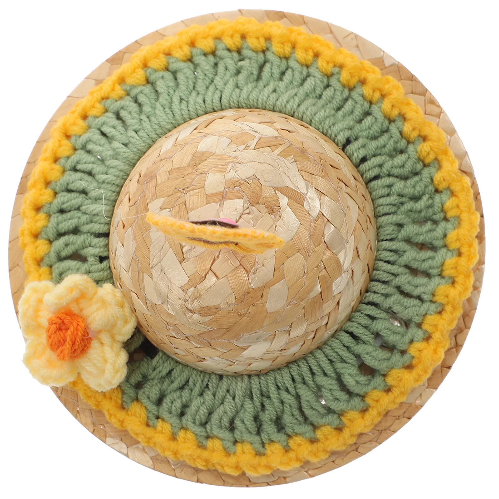 

Adjustable Pet Hat For Cats Small Dogs Durable Decorative Straw Puppy Hat Party Costume Accessory Wear-Resistant Dog Headgear