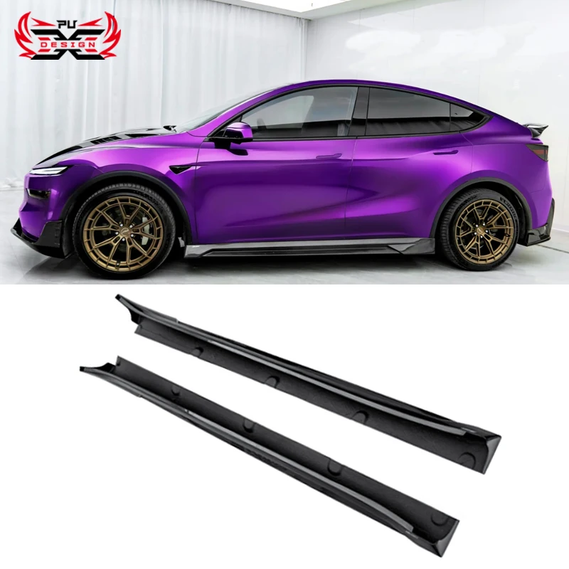 

Для Tesla Model Y Juniper 2025 2026, боковые юбки, разветвители модели Y, сухая боковая юбка из углеродного волокна, комплект кузова автомобиля, аксессуары