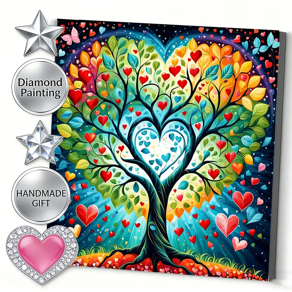 AZQSD Diamond Mosaic Tree Heart Landscape Home Wall Art Decoration Diamond Painting New Arrival Full Kits Crafts Gift