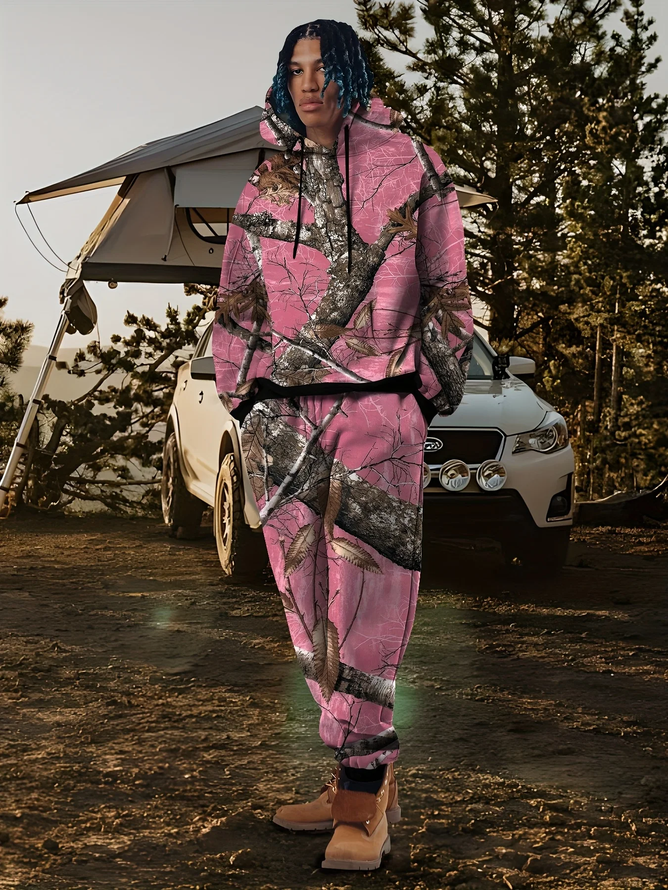 2025/26 mais recente outono/inverno americano rua y2k hip hop conjunto com capuz na moda masculina 3d grande adulto calças de cintura