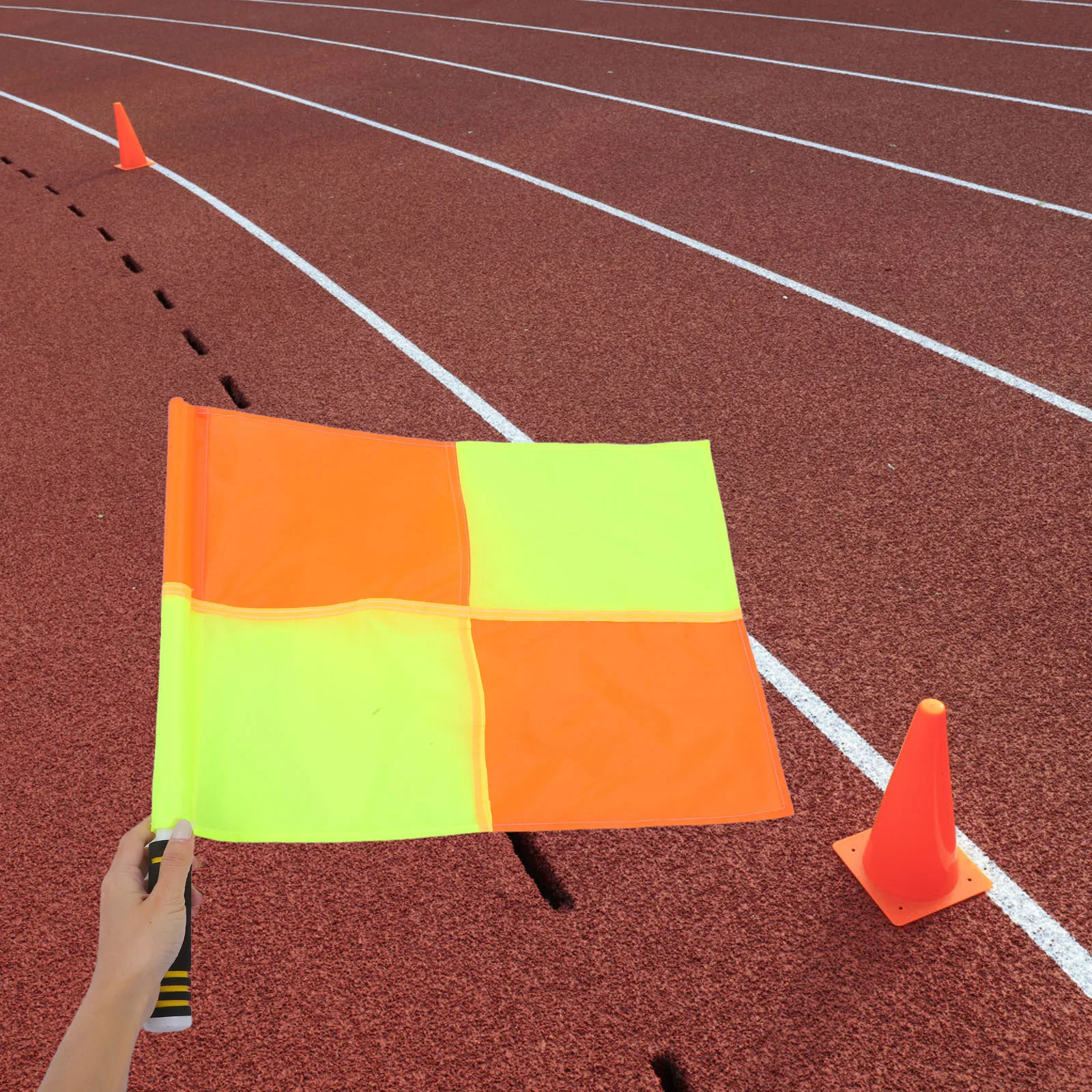 

2 шт., флаги футбольного рефери, губчатая ручка, сигнальные флаги для рук, футбол, волейбол, спортивные матчи, оборудование для судей, трек для соревнований