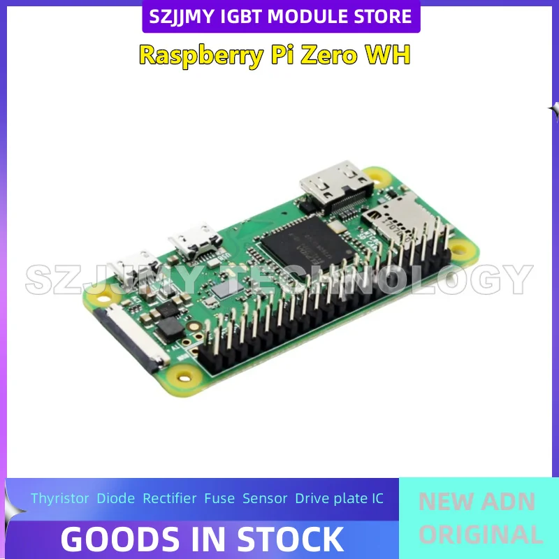 BCM2835 Raspberry Pi Raspberry Pi Zero WH onboard WiFi/Bluetooth with pin header  NEW ORIGINAL IN STOCK