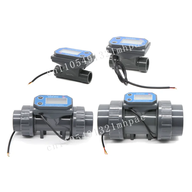 

Hot Selling UPVC/Nylon Wired Digital Water Meter L GAL M3 QTS Total Flow Counter Display Turbine Flow Meter Output Pulse Line