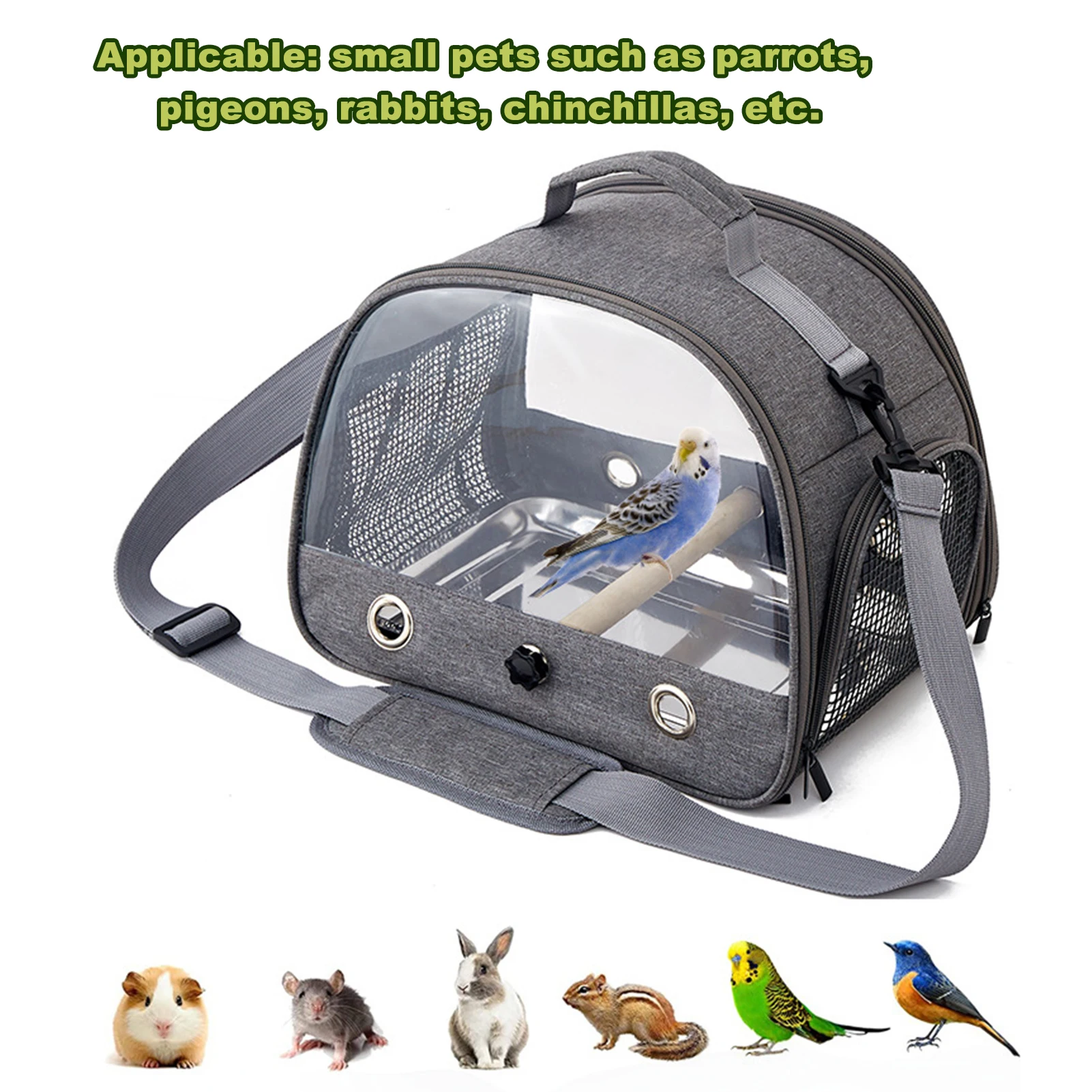 Bird Travel Carrier Portable Transport Bird Cage With Stainless Steel Tray Small Pet Multi-functional Parrot Bird Bag Outdoor