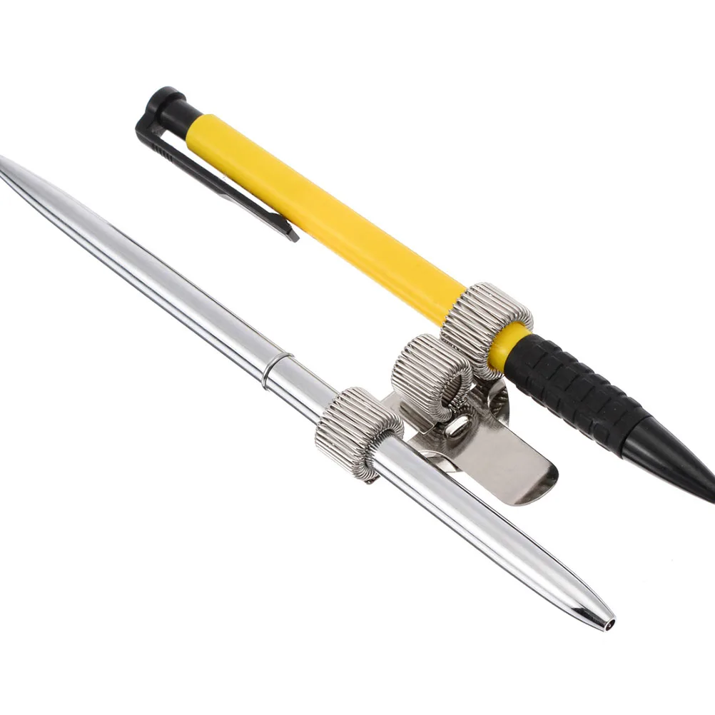 

2 шт., зажим для ручки, металлический пружинный держатель из углеродистой стали, дизайн с тройным отверстием, практичный органайзер для карандашей, зажим для держателя ручек