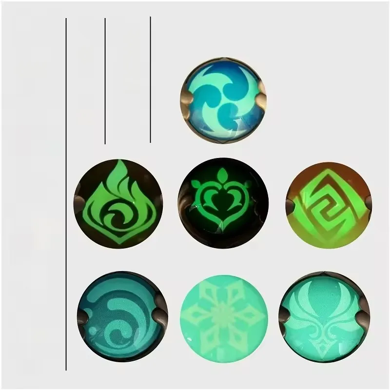 Game Genshin Impact Cosplay God\'s Eye Glow Props Fontaine Furina Neuvillette Wriothesley Luminous Brooch Badge Anime Accessories