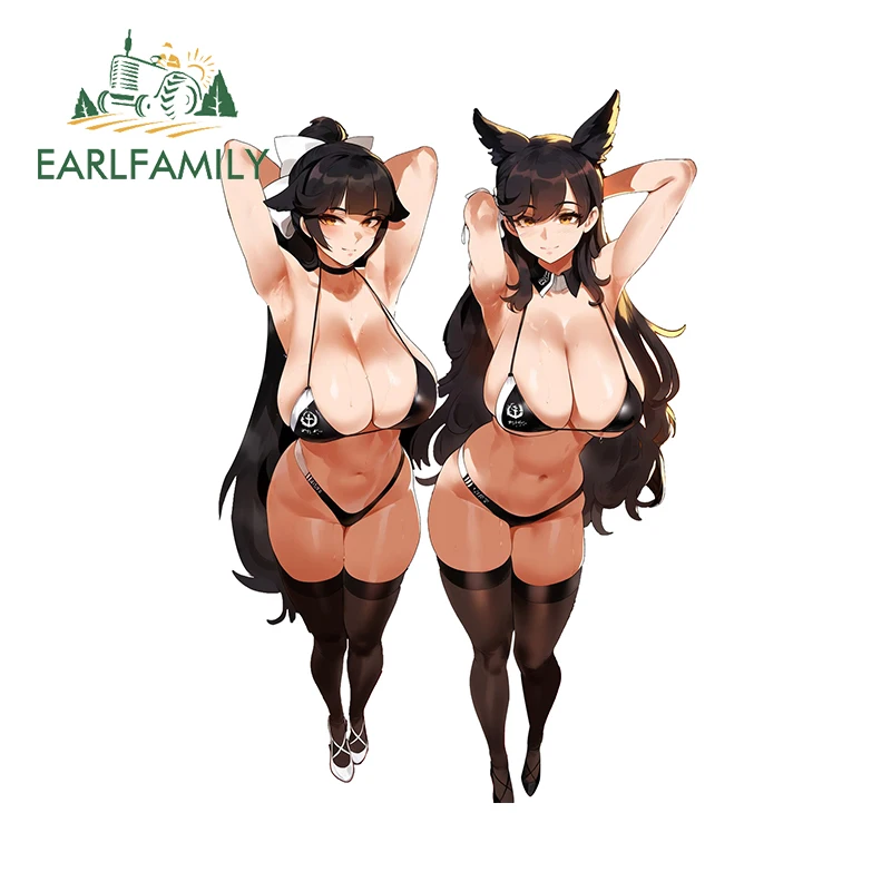 

EARLFAMILY 13 см x 9,1 см Atago Bikini Ahegao наклейки купальники NSFW Furry Fox оригинальные автомобильные аксессуары наклейка виниловое украшение