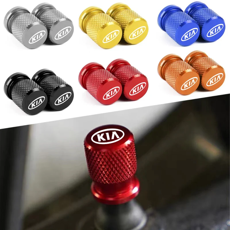 4pcs for KIA Sportage Rio Ceed Picanto K5 K9 Sorento Car Wheel Tire Valve Caps Aluminum Airtight Covers Badge Emblem styling