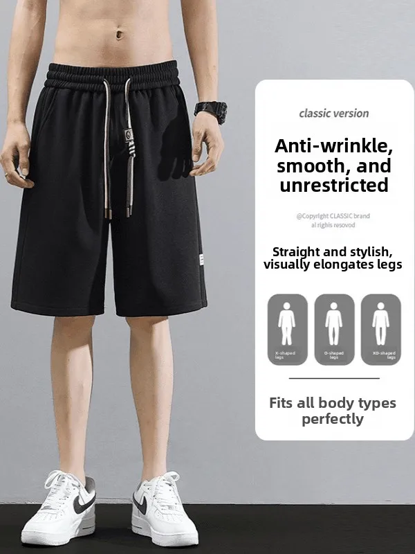 アメリカのハイストリートルーズカジュアルショーツメンズ夏通気性 5 クォーターパンツ若者活力スタイルストレートレッグパンツ