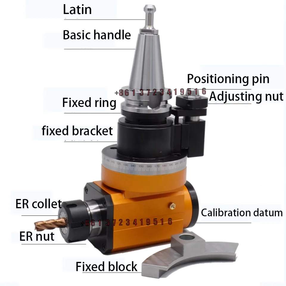 Side Milling Angle Head Machining Center Angle Milling Head Bt30/40/50 Cnc Right Angle Milling Head Side Milling Head