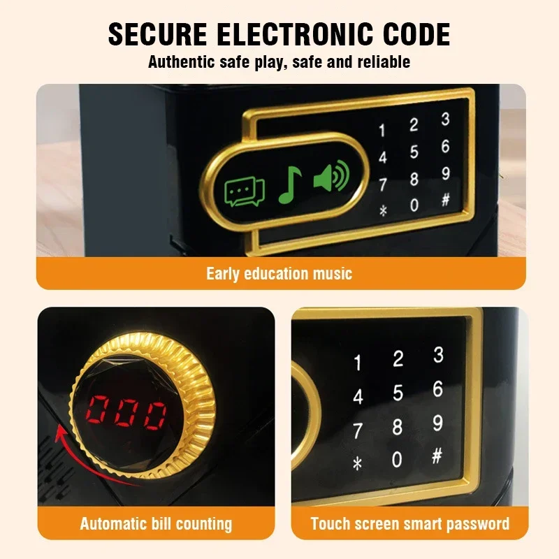 Automatische Passwort Spardose Sparschwein Atm Pretend Spielen Geld Sparen Bargeld Münze Touchscreen Puzzle Pädagogisches Spielzeug Kinder Geschenke
