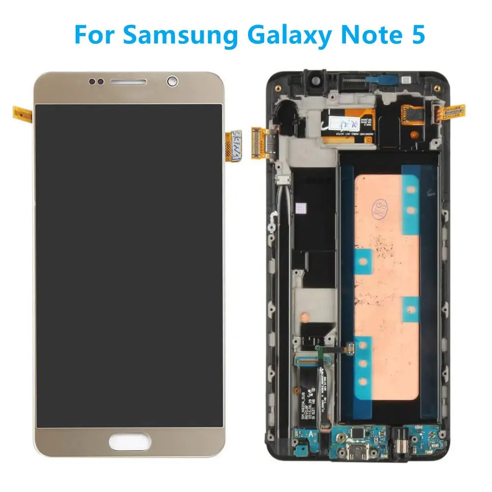 Su5.7\'\' AMOLED LCD For Samsung Galaxy Note 5 LCD Display Touch Screen Digitizer Assesmbly For Samsung Note5 N920A N9200 N92 Test