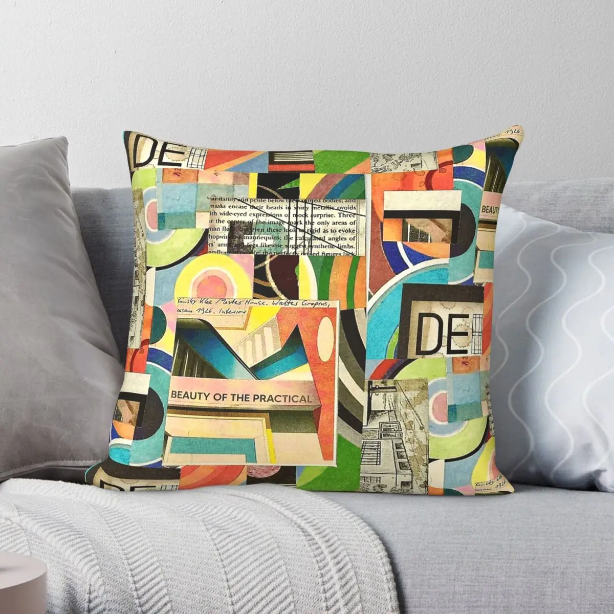 Beauty Of The Practical Bauhaus Square Pillowcase Polyester Linen Velvet Creative Zip Throw Pillow Case Car Cushion Cover 45x45