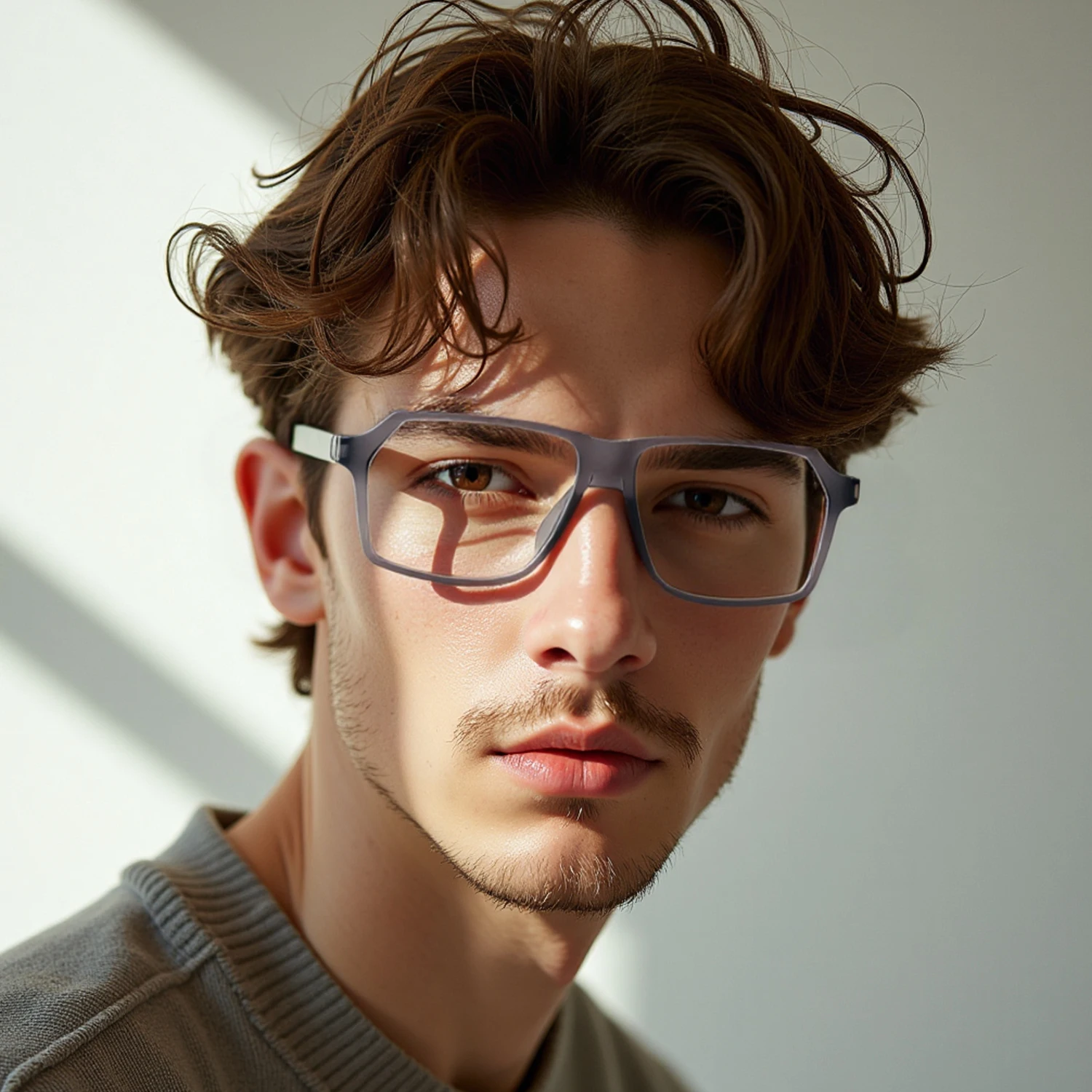 الرجال الرياضة نظارات مربع الضوء الأزرق قصر النظر وصفة طبية النظارات القراءة TR90 العصرية اللونية عدسة الجبلية دراجة نظارات + 1 #2