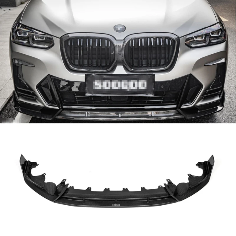 G08 Front Lip Dry Carbon fiber For BMW G08 BEV LCI IX3 2020-IN Front Bumper Lip Splitters Canards 3PCS SQ style Front Lip