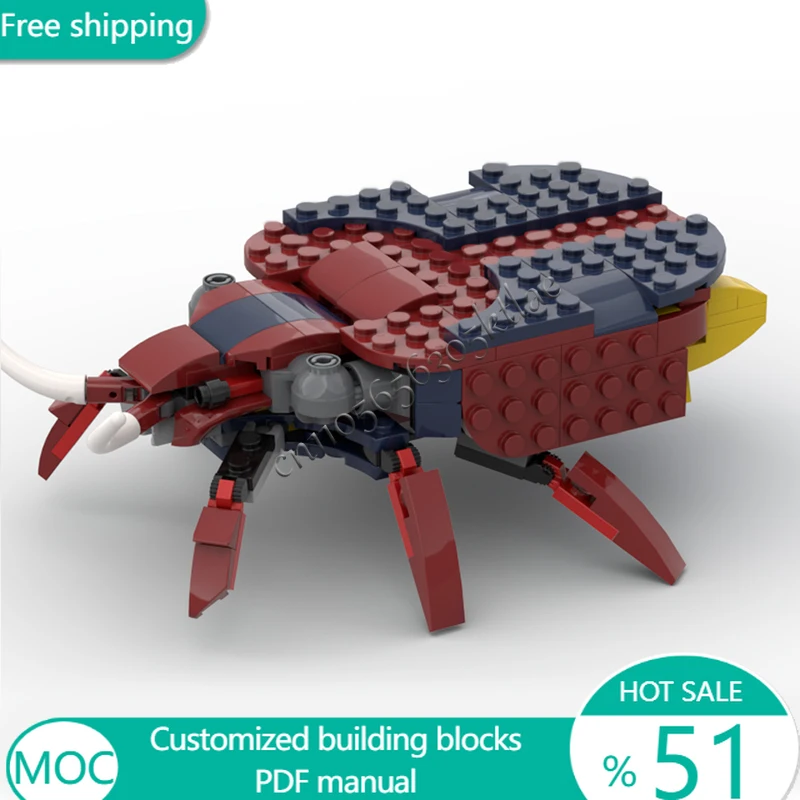 190 PCS Insect 31102 Beetle MOC Customize Modular Building Block Brick Educational Popular Creative Simple DIY Holiday Toy Gifts