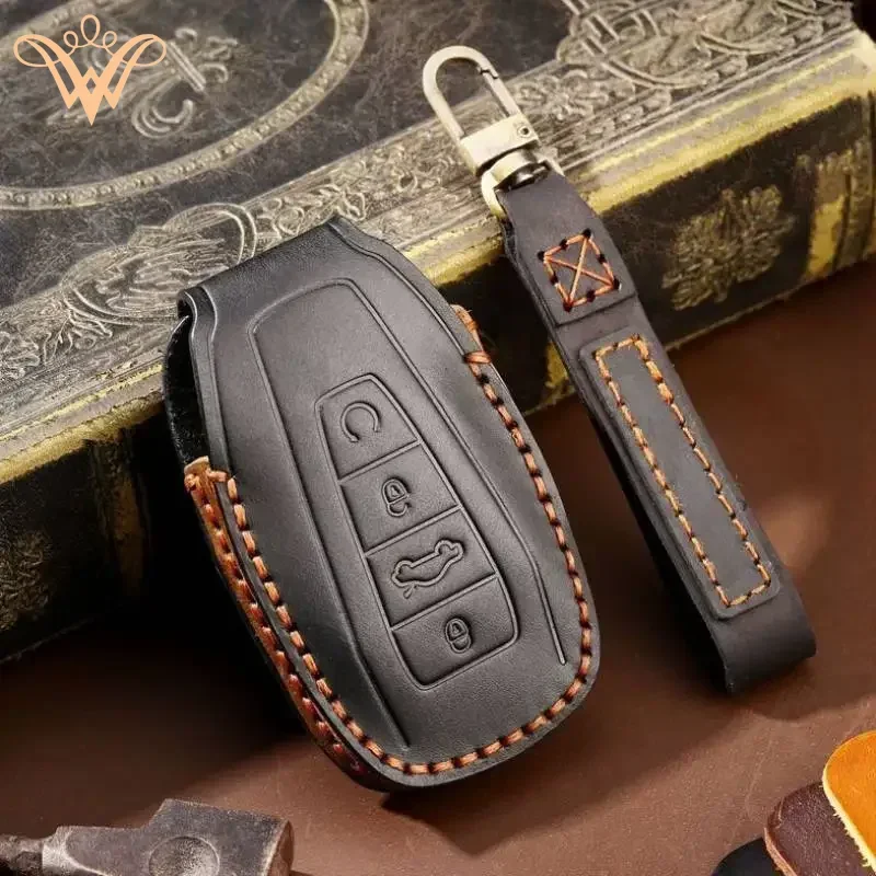 

Leather Car Key Case Cover For Geely Emgrand GS Vision Preface Bonjour Coolray NL3 X7 EX7 GT GC9