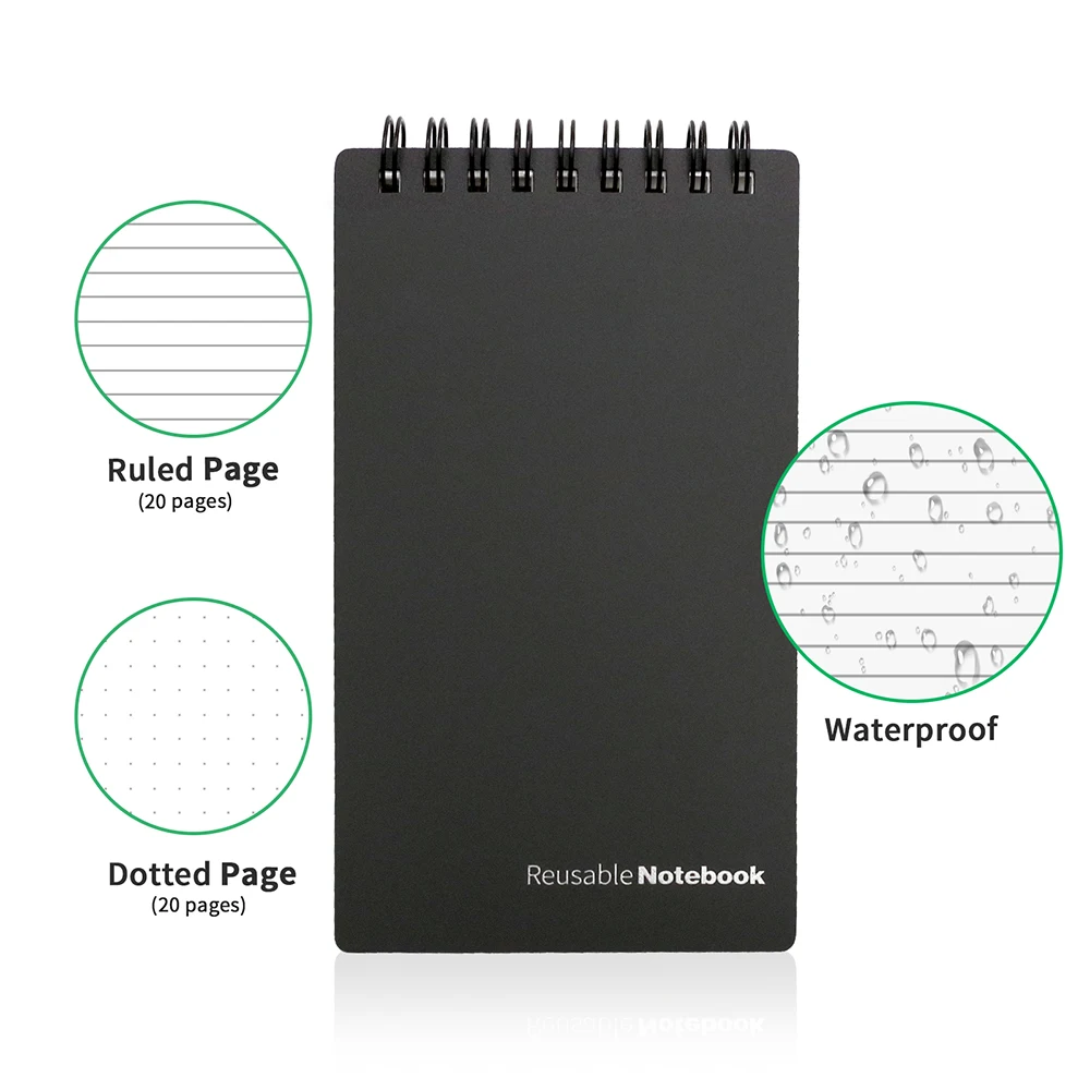 Small Erasable Notebook Mini A7 B7Paper Reusable Smart Microwave Wave Cloud Erase Notepad Portable Diary Office School Kids Gift